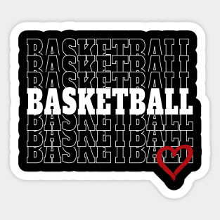 Basketball with heart Sticker